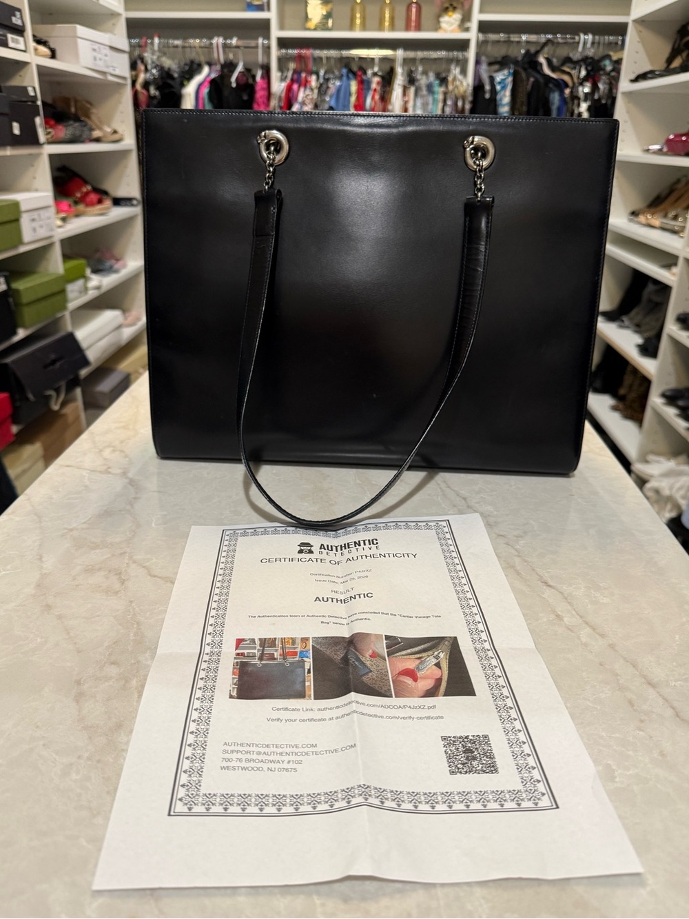 Cartier
Vintage Leather Panthere tote bag in EUC